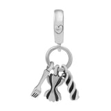 925 Silver Love Pasta Dangle Charm Beads for Jewelry Making