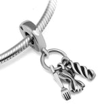 925 Silver Love Pasta Dangle Charm Beads for Jewelry Making