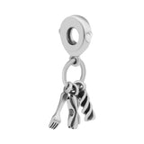 925 Silver Love Pasta Dangle Charm Beads for Jewelry Making