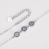 925 Silver Evil Eye Bracelet Women Hamsa Hand Fatima Turkey Jewelry