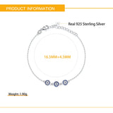 925 Silver Evil Eye Bracelet Women Hamsa Hand Fatima Turkey Jewelry