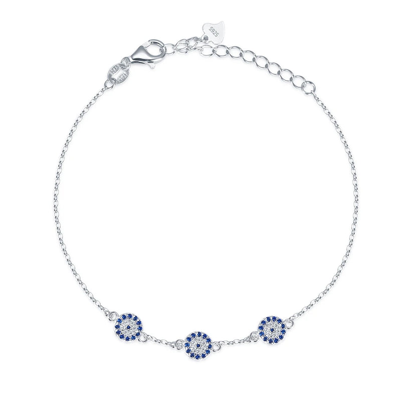 925 Silver Evil Eye Bracelet Women Hamsa Hand Fatima Turkey Jewelry