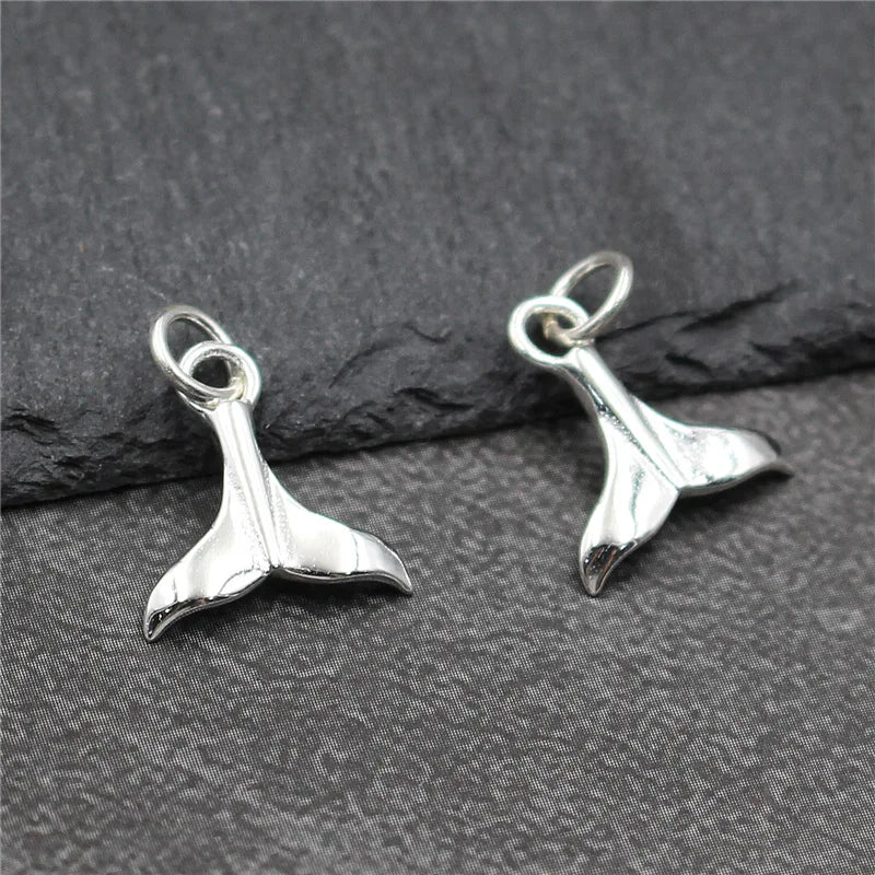 925 Silver Mermaid Tail Charms Pendant for DIY Jewelry
