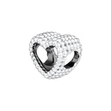 925 Sterling Silver Open Heart Charm Fits Europe Bracelet DIY Jewelry