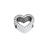 925 Sterling Silver Open Heart Charm Fits Europe Bracelet DIY Jewelry