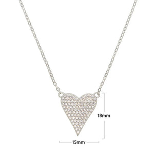 925 Silver CZ Love Heart Mom Mother's Gift Necklace