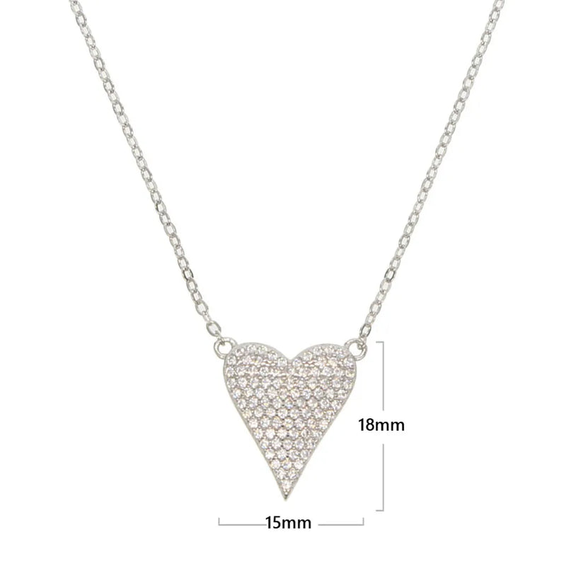 925 Silver CZ Love Heart Mom Mother's Gift Necklace