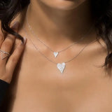 925 Silver Heart Necklace Clear CZ Cubic Zirconia Mother's Gift