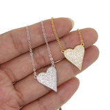 925 Silver Heart Necklace Clear CZ Cubic Zirconia Mother's Gift