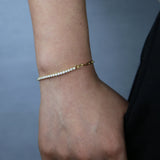925 Silver CZ Clip Tennis Bracelet Mixed Chains Stack Vermeil Jewelry