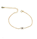 925 Silver Evil Eye Charm Bracelet Adjustable Chain
