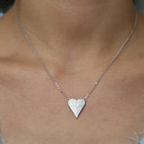 925 Silver Micro Pave Cz Heart Necklace