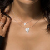 925 Silver Micro Pave Cz Heart Necklace