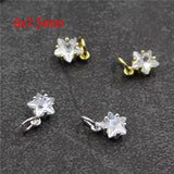 925 Silver Zircon Paved Charms Dangle Pendants DIY Jewelry Findings