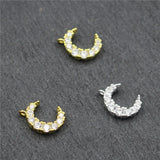 925 Silver Zircon Paved Charms Dangle Pendants DIY Jewelry Findings