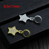 925 Silver Zircon Paved Charms Dangle Pendants DIY Jewelry Findings