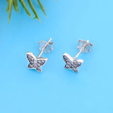 925 Silver Butterfly Stud Earring Zirconia Women Brincos Hypoallergenic