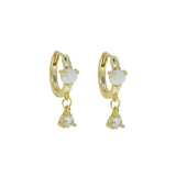 925 Silver Mini Hoops CZ Fire Opal Piercing Jewelry