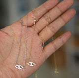 925 Silver Evil Eye Cross Charm Necklace