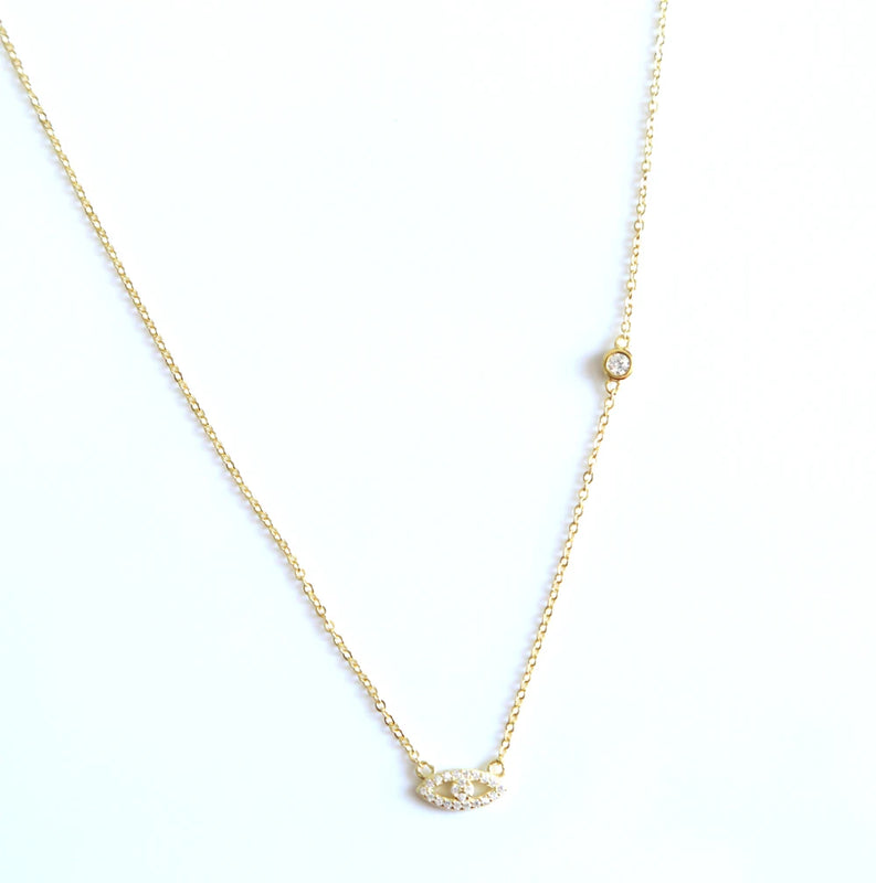 925 Silver Evil Eye Cross Charm Necklace
