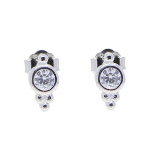 925 Silver CZ Turquoise Small Earring