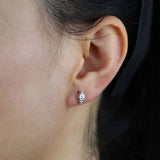 925 Silver CZ Turquoise Small Earring