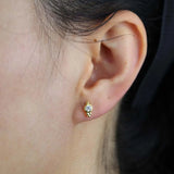925 Silver CZ Turquoise Small Earring