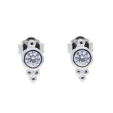925 Silver CZ Turquoise Small Earring
