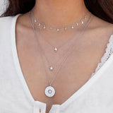 925 Sterling Silver Moon Star Lightning Pendant Necklace Girls Choker Jewelry