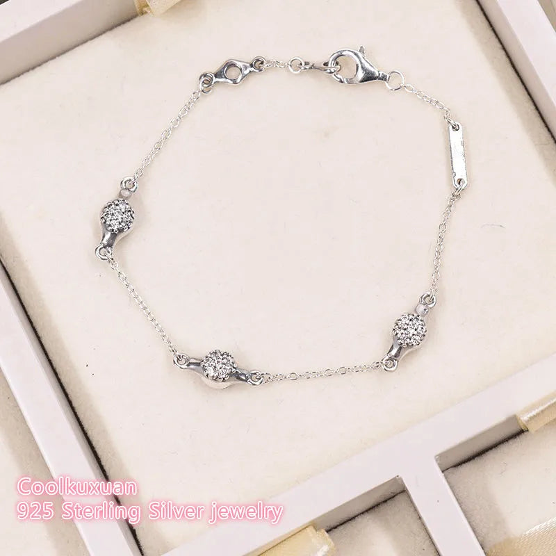 925 Silver LovePods Bracelet with Clear CZ, Women's Jewelry