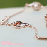 925 Sterling Silver LovePods Bracelet, Rose & Clear CZ Bangles Women