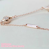 925 Sterling Silver LovePods Bracelet, Rose & Clear CZ Bangles Women