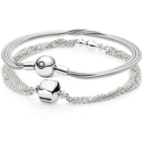 925 Sterling Silver Snake Chain Bracelet for Bead Charm DIY
