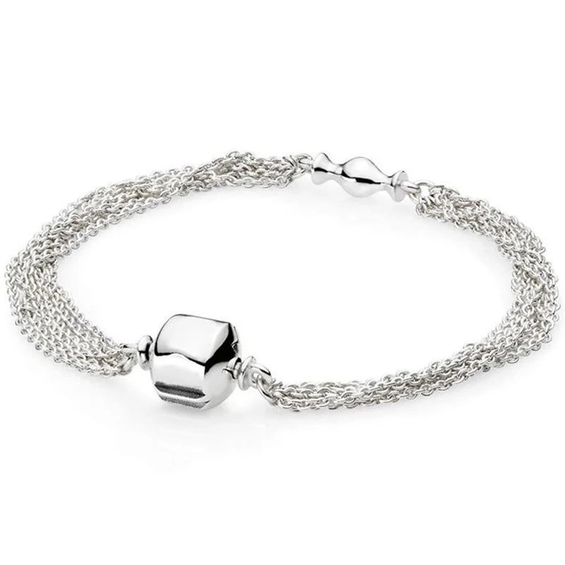 925 Sterling Silver Snake Chain Bracelet for Bead Charm DIY