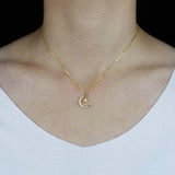 925 Silver Moon Choker Necklace CZ Star Drip Charm Layer Short Gift