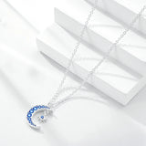 925 Sterling Silver Moon Sun Sea Turtle Heart Evil Eyes Pendant Necklace