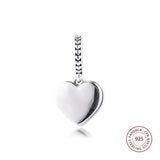 925 Silver My Wife Always Heart Dangle Charms Bracelet DIY Beads