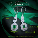 Sterling Silver Emerald Earrings for Women, Green Emerald Drop Earrings