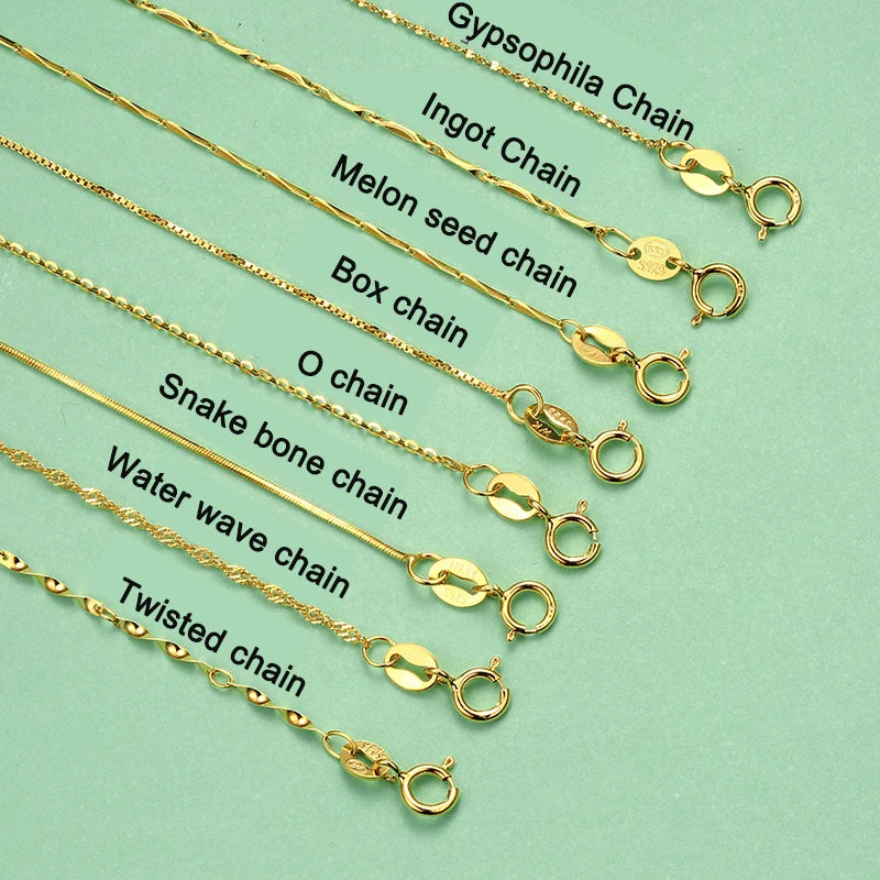 925 Sterling Silver Necklace Box Chain for Women 40cm/45cm