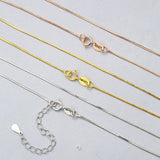925 Sterling Silver Necklace Box Chain for Women 40cm/45cm