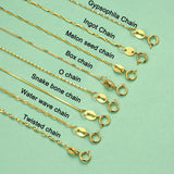 925 Sterling Silver Necklace Box Chain for Women 40cm/45cm