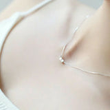 925 Silver Necklace 3 Squares Bohemian Long Chain