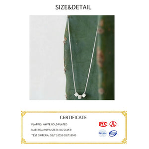 925 Silver Necklace 3 Squares Bohemian Long Chain