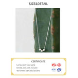 925 Silver Necklace 3 Squares Bohemian Long Chain