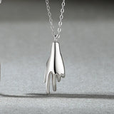 925 Silver Necklace Holding Hands Couple Necklaces & Pendants