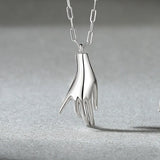 925 Silver Necklace Holding Hands Couple Necklaces & Pendants