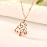 925 Sterling Silver Necklace For Women Elk Christmas Tree Necklaces & Pendants