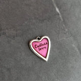 925 Silver Necklace Love Letter Pink Heart Pendant Chain Jewelry