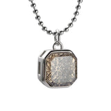 925 Silver Square Tea Crystal Necklace Women