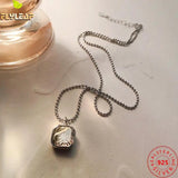 925 Silver Square Tea Crystal Necklace Women